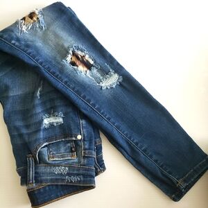 Judy Blue Distressed Straight Leg Jeans - Blue